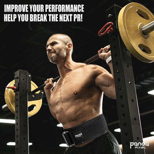 Weight Lifting Belt, PIXEL PANDA Self-Locking Weightlifting Belt, Weight Lifting belts, Premium Gym Belt for Men and Women, Professional Powerlifting Belt for Workout Fitness Squats Deadlifts Bodybuilding (Medium (29-34"/75-88CM), Black)
