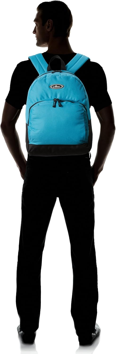 Everest Classic Backpack with Front Organizer, Turquoise, One Size