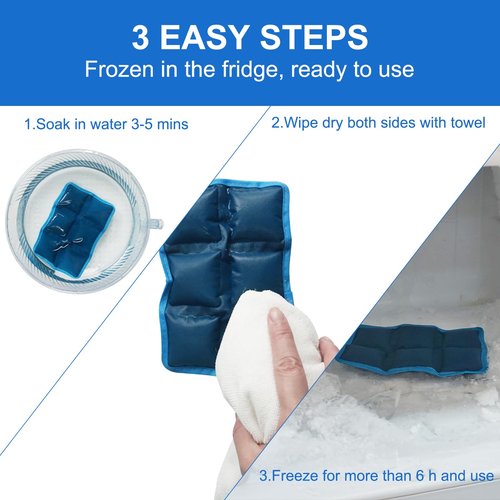 Ice Pack for Lunch Box and Cooler Bag, Reusable and Long-Lasting Cold Packs Flexible Slim Ice Packs, Freezer Packs for Shipping Food, Cooling Packs for Mailing, Lightweight & Space Saving