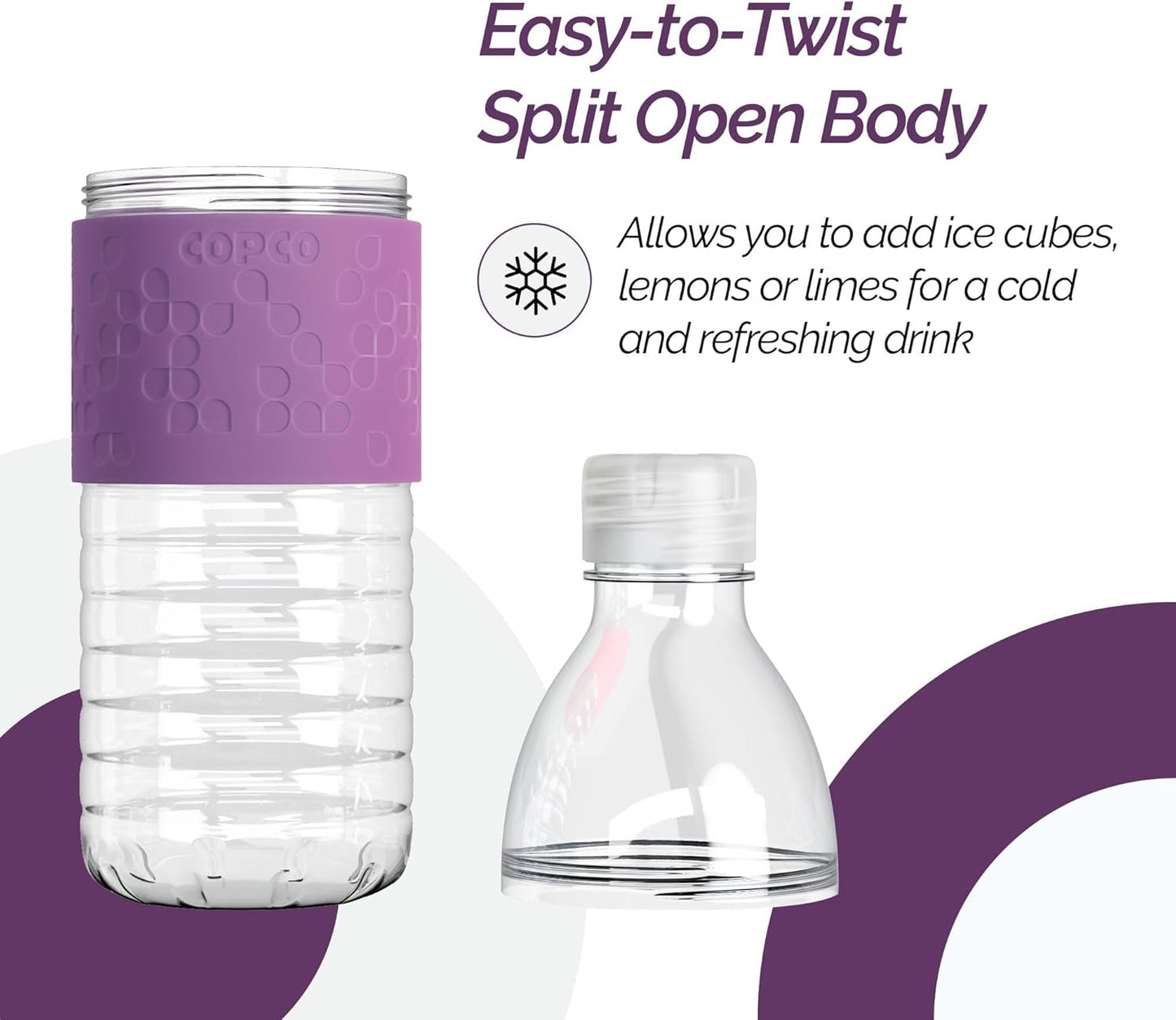 Copco Hydra 16.9 oz Water Bottle with Leak-Proof Lid - Tritan Reusable with Textured Grip Sleeve - BPA-Free, Shatter-Resistant, Dishwasher Safe for Travel, Gym, Work, Outdoors (Pink)