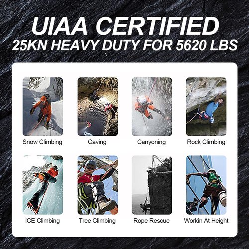 T-Fly Auto Locking Climbing Carabiner Clips 25KN (5620 lbs), Heavy Duty Carabiners for Rock/Ice Climbing, Rappelling, Rescue, Hammocks 3.9" Large Size