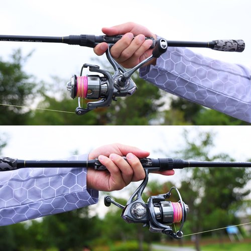 Sougayilang Fishing Rod and Reel Combo, Stainless Steel Guides Fishing Pole with Spinning Reel Combo for Bass Fishing-5'10'' with XB2000