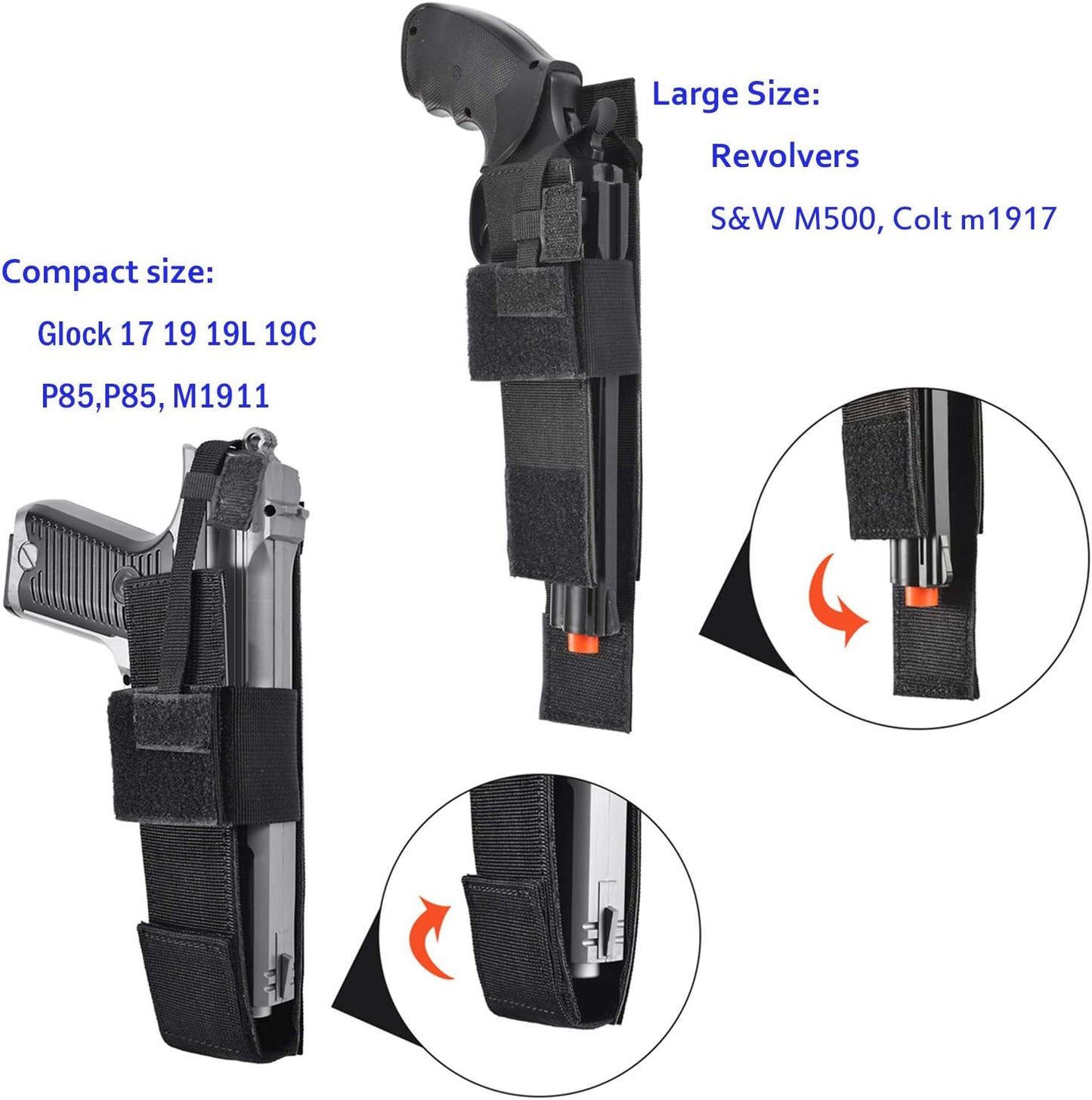 Tactical Drop Leg Bag with Pistol Holster - Leg Panel Thigh Leg Waist Bag Fanny Pack Multipurpose Carry Concealed Gun Ammo Pouch for Handgun Shooting Range Sport