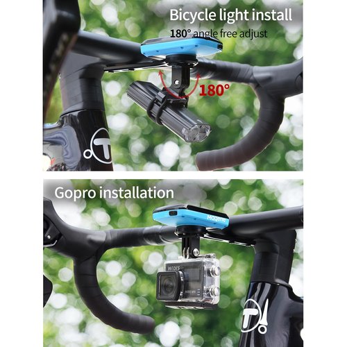 KOOTU Aluminium Alloy Bicycle Computer Mount for Road Bike Integrated Handlebar Compatible for Garmin Edge, Wahoo Elemnt, Bryton, Cateye, GoPro Camera and Light Attachment
