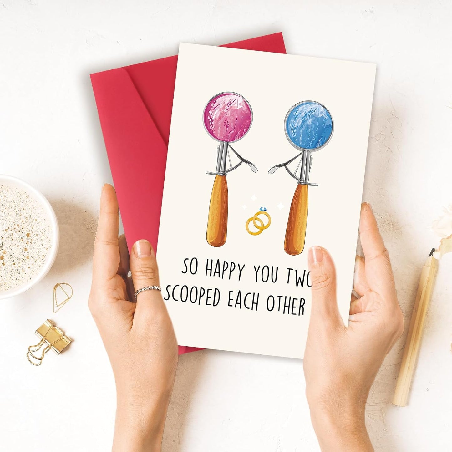 OJsensai Cute Wedding Card, Funny Engagement New Card for girlfriend boyfriend, Comfort Wedding Decoration Gifts from Husband Wife, Happy Valentine's Day