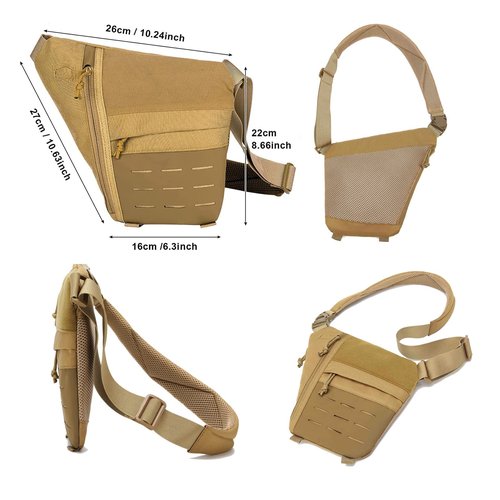 Concealed Carry Bag for Men, Chest Holster Sling Bag of Pistols Anti-Thief Crossbody Daypack Personal Pocket Sling Pack