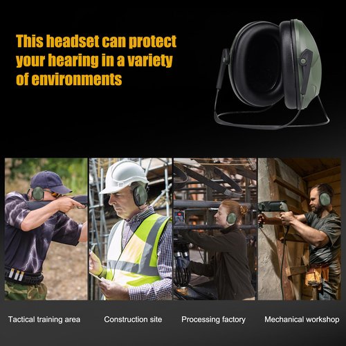 Yzpacc Noise Reduction Rating (NRR) 31 dB Safety Earmuff, Ear Protection Ear Muffs Headset Hearing Protector for Shooting