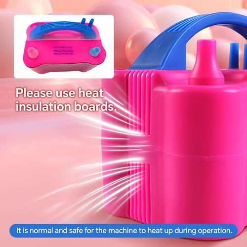 Electric Balloon Pump,110V 600W Portable Dual Nozzles Balloon Pump,Air Pump Balloon Blower for Party Decorations with Tying Tool