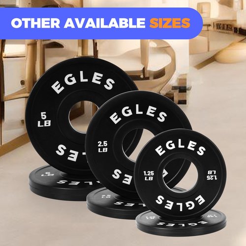 EGLES Change Plates Pair 1.25LB Black Rubber Coated Weight Plates in Pairs Olympic Bumper Plates Fit 2-Inch Barbells Strength Training Plates Gym & Fitness Change Weight Plates
