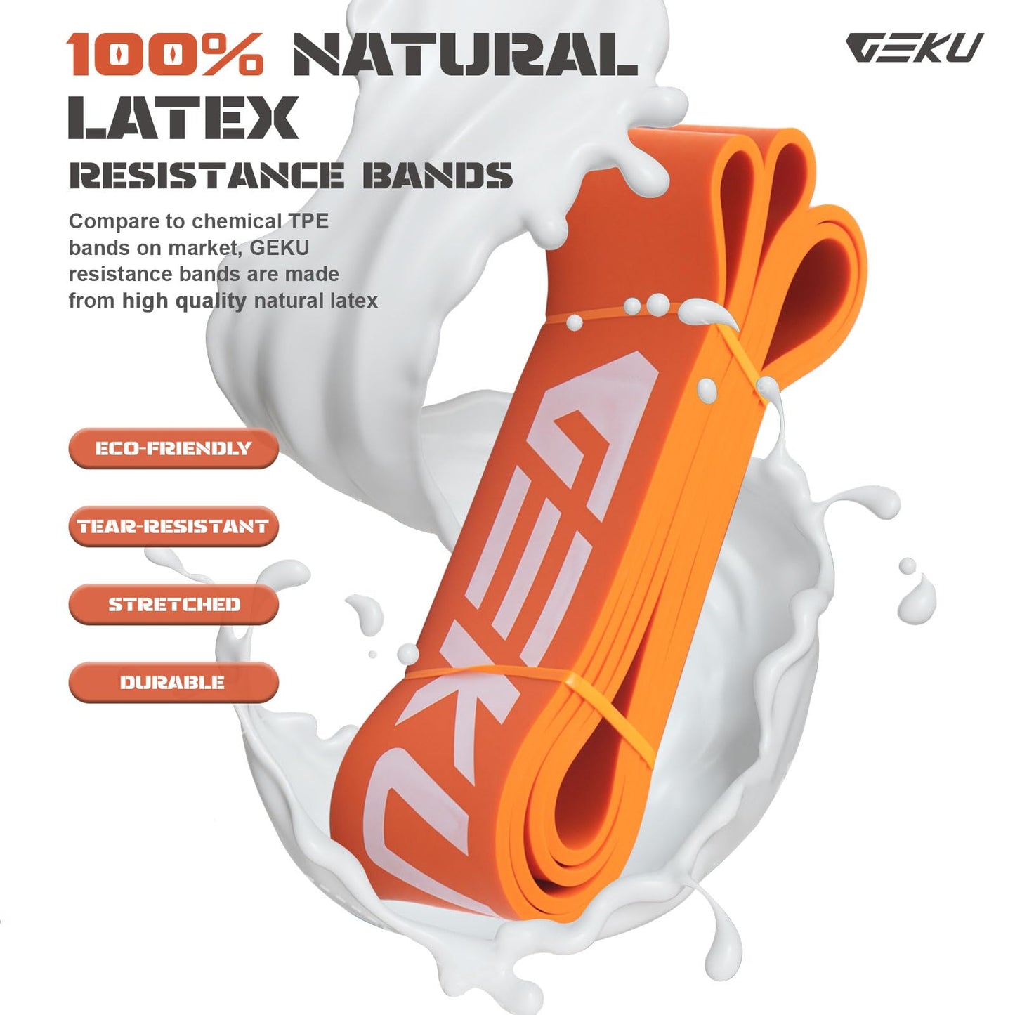 GEKU FIT 41" Pull-Up Assistance Bands Elite Set, Heavy Duty Resistance Bands Set for Strength, Powerlifting, Deadlifting Training at Home/Gym