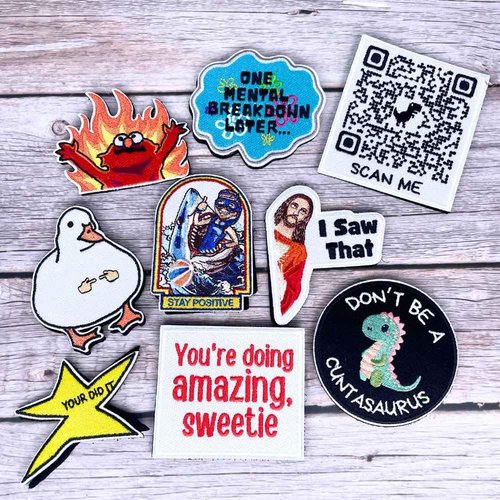 YJ PREMIUMS 9PC Funny Morale Patch, Tactical Military Army Airsoft Patches Bundle Set for Hat Backpacks Gear Embroidered Offensive Cool Molle Novelty I Saw That Shy Duck Stay Positive Gifts