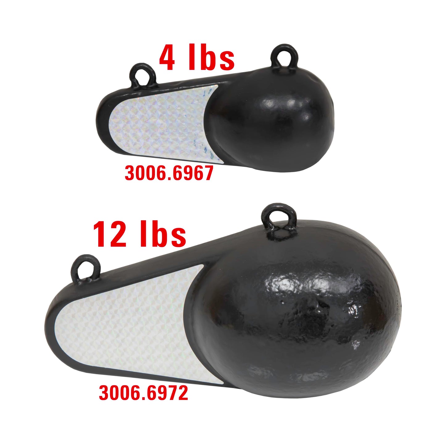 Extreme Max 3006.6967 Coated Keel-Style Downrigger Weight - 4 lbs. with Silver Flash