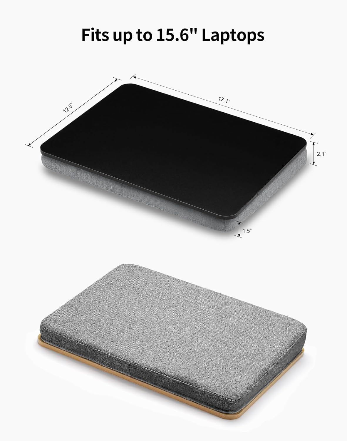 Lap Desk with Pillow Cushion, Portable Laptop Bed Desk, Fits up to 15.6 inch Laptop, Lap Stand for Bed & Couch & Carpet, Book Tablet/Drawing Board - Pink
