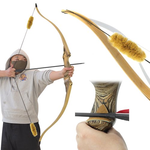 oubert Archery Bow String Silencers Kit Fur Bow Arrow Rest Leather Bow Limb Silencer Strip Archery Bow Silencers Set Accessories for Recurve Bow Longbow