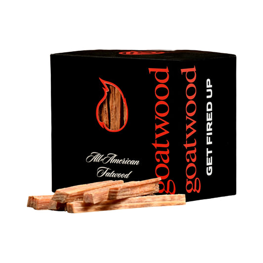 GOATWOOD, All-American Fatwood Firestarter Sticks,10lbs. Box Camping Essentials,Fire Pit,Campfires Wood Stove,Fireplaces,Bonfires,Solo Stoves,Pizza Oven.Start fire with 1-2 Sticks.Made in USA