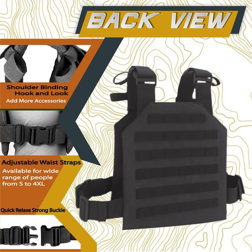 Tactical Weight Vest for Men and Women, Weighted Running Vest Weighted Vest Strength Training Weight Vest Adjustable Weights for Walking Outdoor Sports and Fitness Workouts(Black)