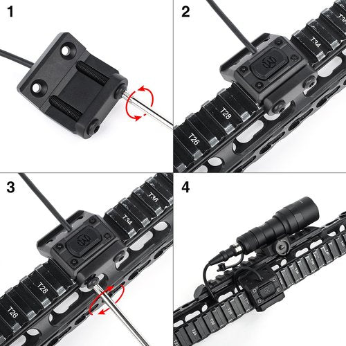 NOBUHIRO Tactical Modular Wire Remote Pressure Switch with Offset Light Mount for M300 M600, with SF Plug for M300 M600 Series Flashlights, Fit for 20mm Picatinny Rail (SF)