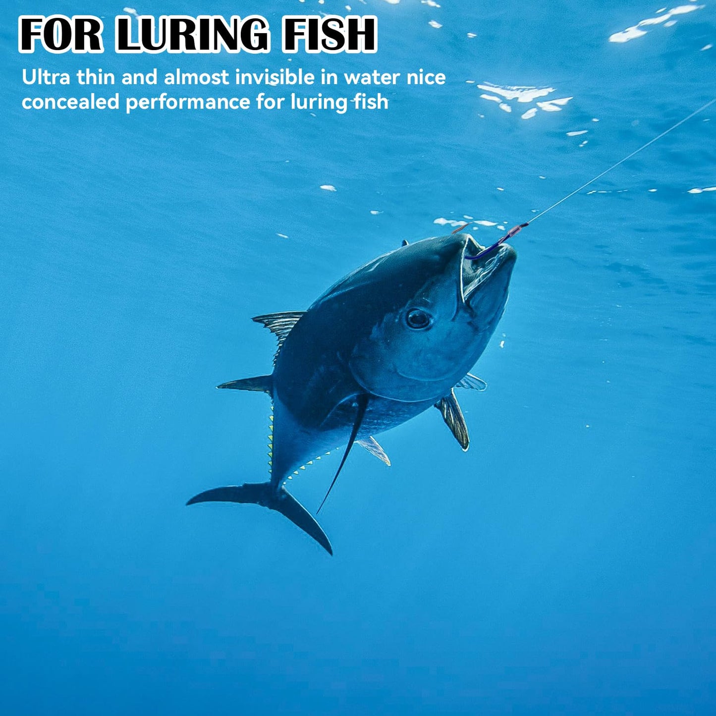 2 Pcs Fishing Thread Elastic Bait Thread for Fishing Nylon Fishing String Invisible Fishing Line 0.1mm 656 Ft per Spool Elastic Bait Thread Clear Stretchy String for Salmon Sturgeon Catfish