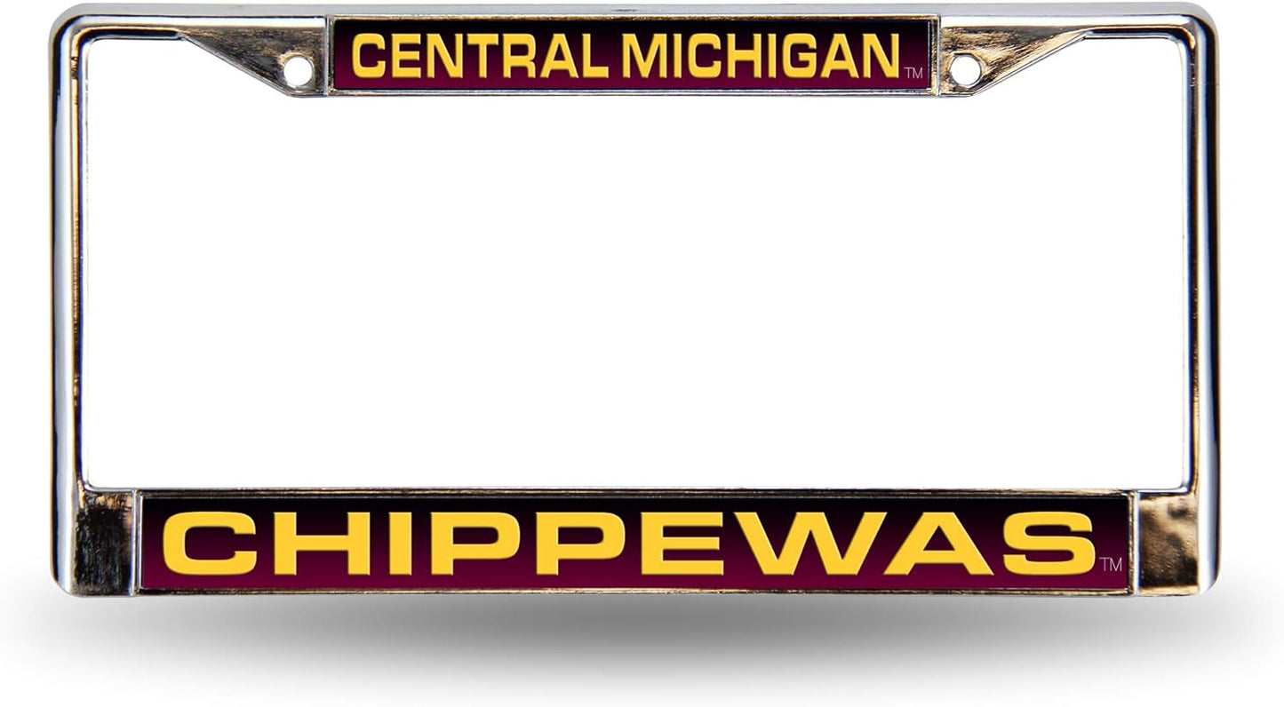 Rico Industries NCAA Unisex-Adult Laser Cut Inlaid Standard Chrome License Plate Frame