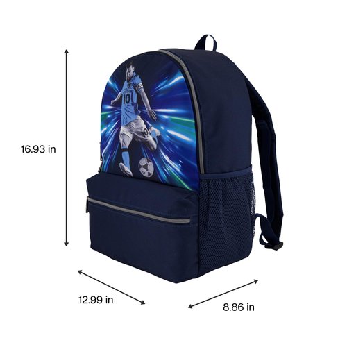 Messi Men's Lifestyle Backpack, Bookbag with Pockets & Adjustable Straps, Blue, One Size