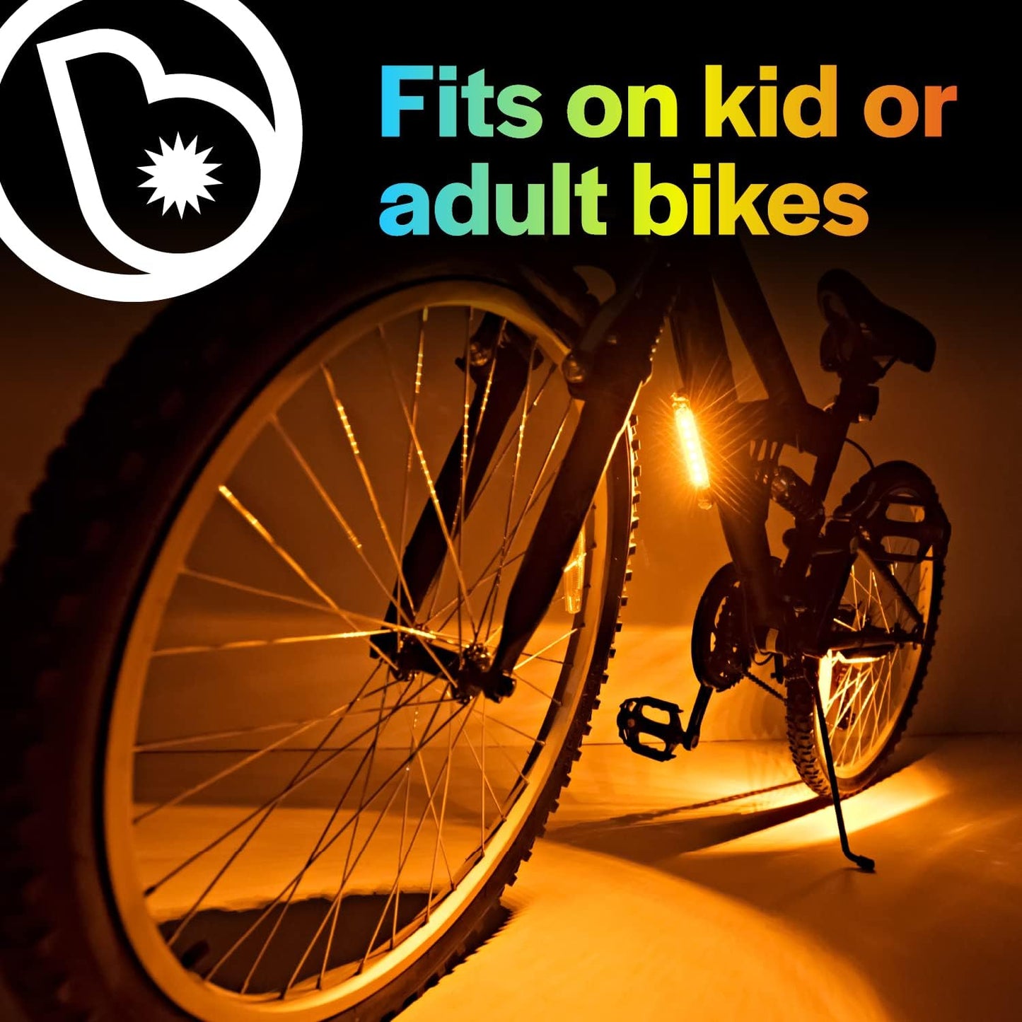 GoBrightz LED Bike Frame Light - Night Riding Underglow Light Bar with 4 Modes - Cool Bicycle Lights for Kids & Adults