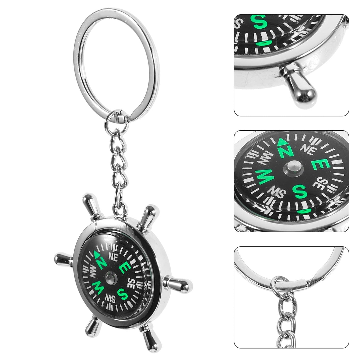 GANAZONO Compass Keychain, Mini Compass Keyring Survival Sports Pocket Compass for Outdoor Navigation Tools Handheld Compass