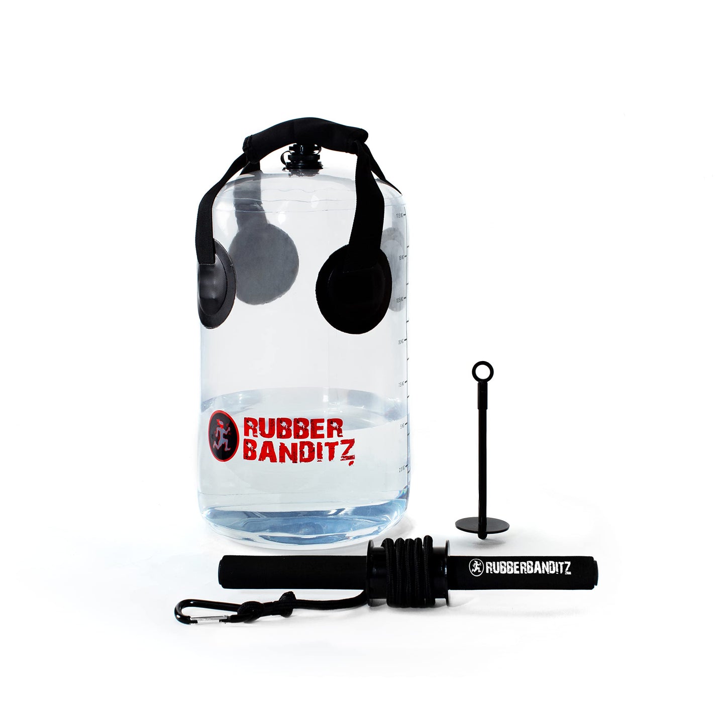 Rubberbanditz Wrist Roller + Aqua Bag - Forearm Strengthener with Weight Included for Training and Workout - Portable Home Gym Equipment