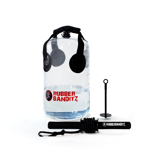Rubberbanditz Wrist Roller + Aqua Bag - Forearm Strengthener with Weight Included for Training and Workout - Portable Home Gym Equipment