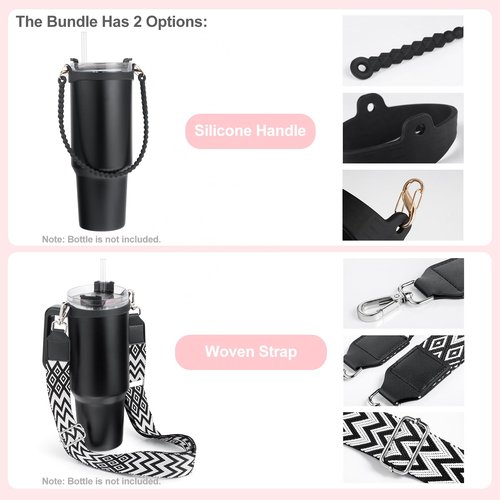 Carrier with Strap for Stanley Cup Accessories, Cute Adjustable Water Bottle Carrying Straps for Stanley 40 30 20 OZ Tumbler, Holder for Women Men Boys Girls