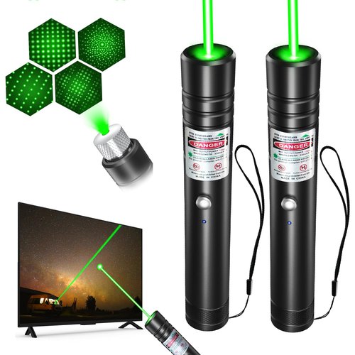 MIPREZT [2 Packs] Rechargeable Green Line Light Flashlight Long Distance Range for TV/LED/LCD Screens Tactical Flashlights Presentation Office/Outdoors/Astronomic/Construction [001]
