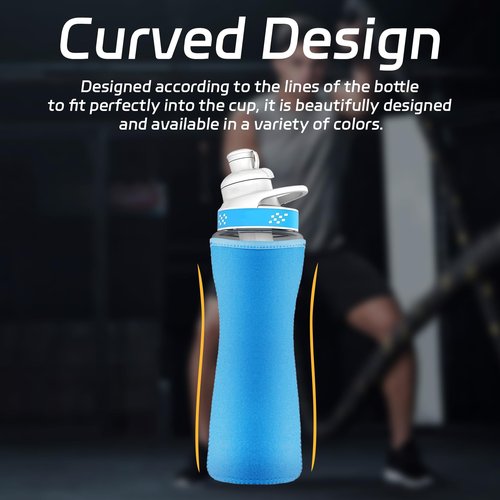 Sleeve for Cirkul Water Bottle 2Pcs, 22oz Water Bottle Sleeve for Cirkul Plastic and Stainless Steel Bottle Neoprene Insulated Water Bottle Cover for Retaining Temperature - Blue