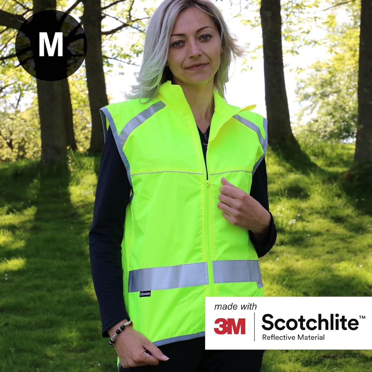 Salzmann High Visibility Cycling Vest | Reflective Cycling Gilet | Made with 3M Scotchlite