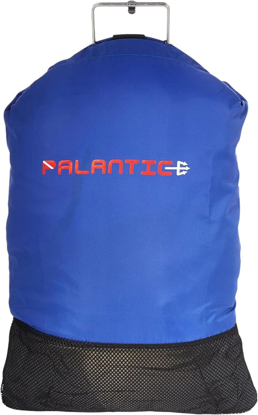 Palantic Lobster Catch Gear - Durable Nylon Game Bag Net with Stainless Steel Handle, 27"x17.5", Easy Clip Closure (Blue)