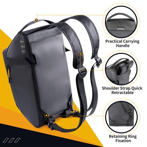 WOTOW Bike Rack Bag Waterproof - 10L Large Capacity Bike Trunk Bag, Reflective Bicycle Saddle Panniers, Cycling Bag Back Seat Storage Cargo Carrier Pouch with Shoulder Strap & Hook (10L)