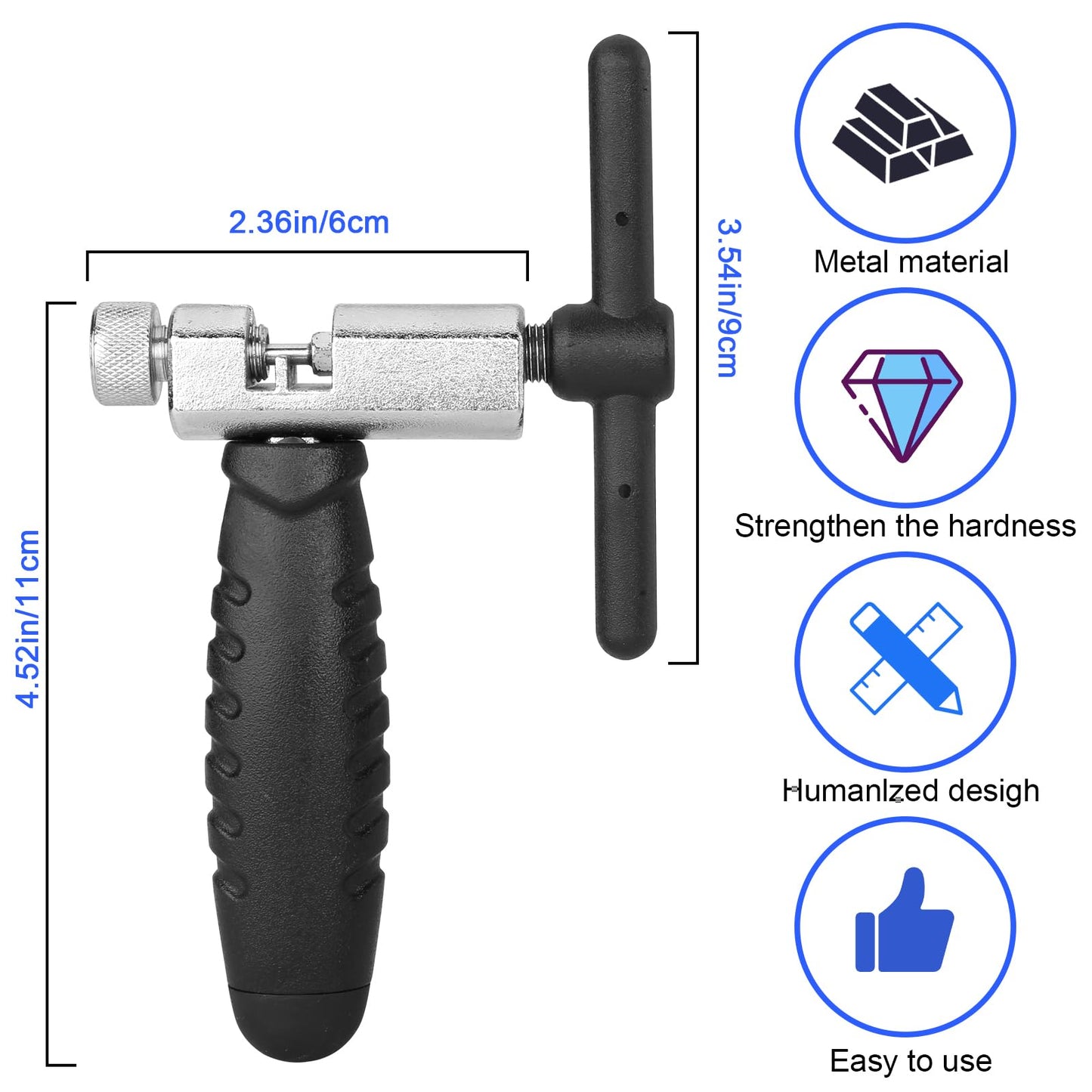 A AKRAF Professional Bike Chain Tool, Bicycle Chain Breaker - Easy Chain Cutter Removal for Rusty Chains, Compatible with 7 8 9 10 11 12 Speed Links for Road Mountain Bicycle