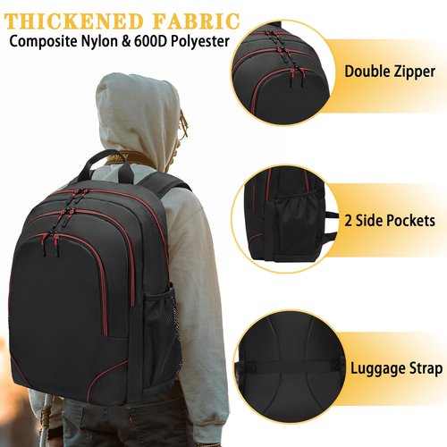 KUI WAN Backpack for Men and Women, Classical Bookbag with Multi-pockets Casual Daypack for College Sports Work Travel