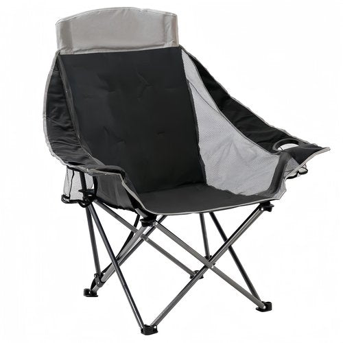SUNNYFEEL XL Padded Oversized Camping Chair, Heavy Duty Folding Camp Chairs w/Cup Holder and Carry Bag, Portable Lawn Chairs, Foldable Outdoor Sofa for Adults, Sports, Tailgating, Beach,RVing