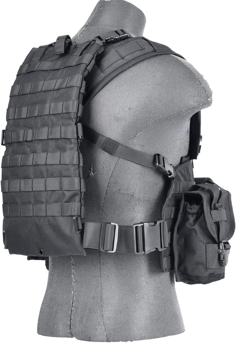 Lancer Tactical Airsoft Paintball Vest M4 M16 MOLLE Modular Chest Rig w/Quick Release Buckles (Small to Extra Large)