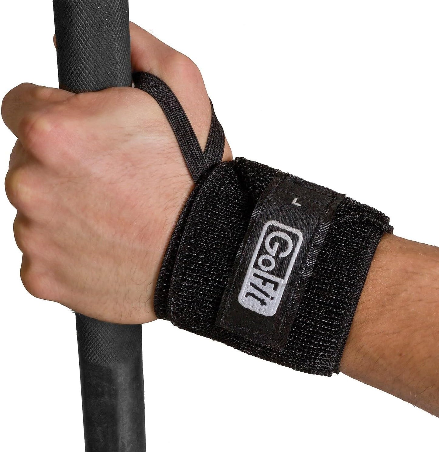 GoFit Elastic Wrist Support Wraps - Adjustable,Black,GF-EWS