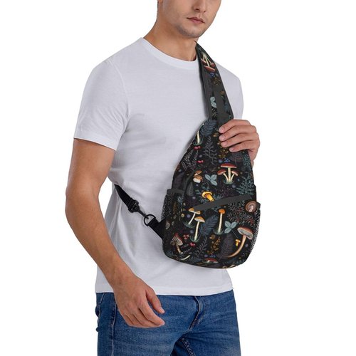 Vasietrng Mushroom Gifts Mushroom Backpack Crossbody Bag Sling Bag for Women Men Travel Hiking Daypack Chest Shoulder
