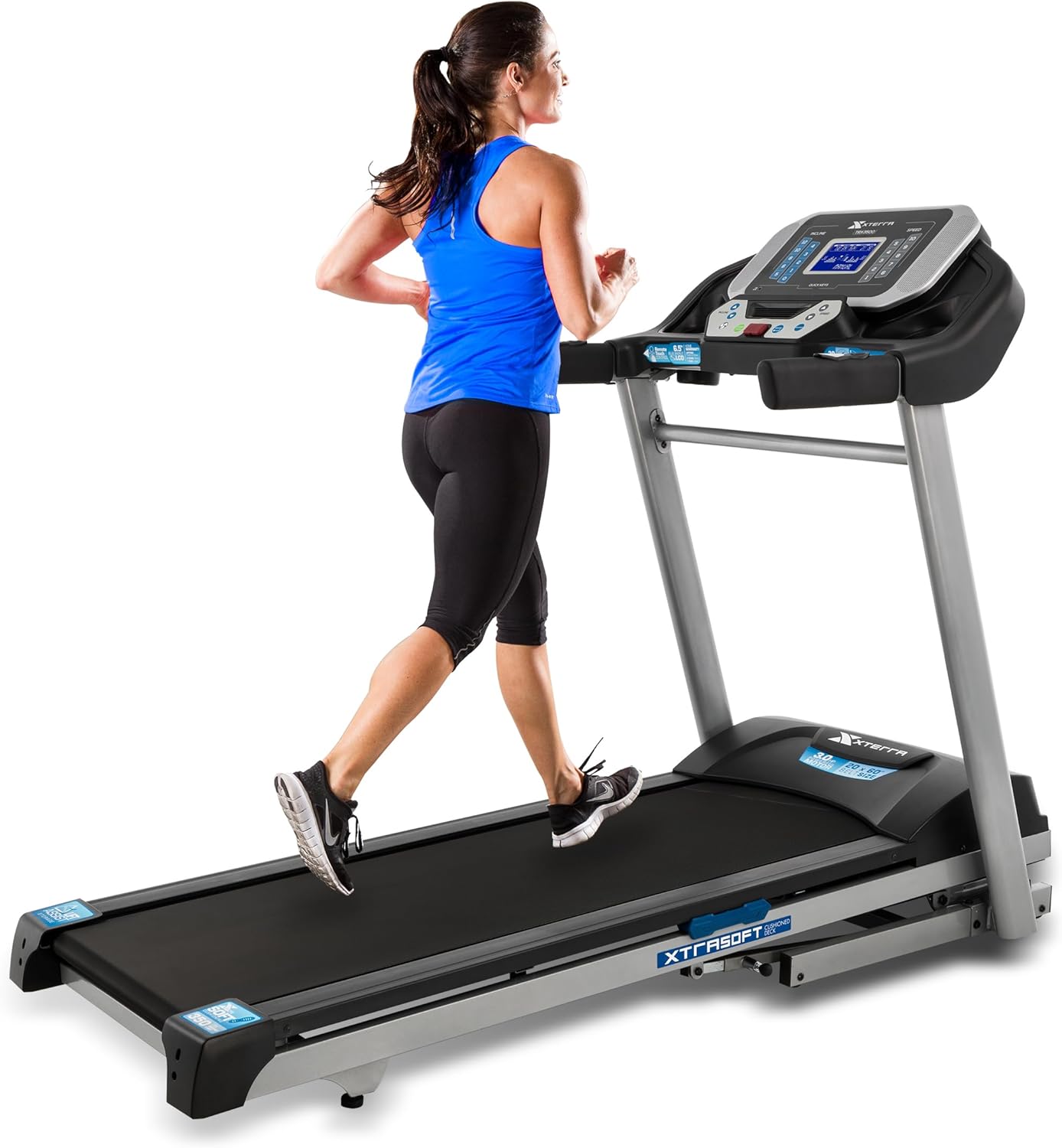 XTERRA Fitness Sport Series Premium Folding Smart Treadmill, Handlebar Speed and Incline Controls, Large XTRASoft Cushioned Running Deck, Built-in FTMS-Enabled Bluetooth with XTERRA+ Fitness App