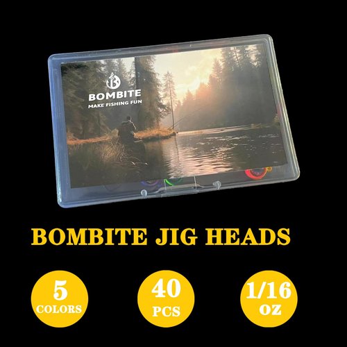 Bombite Crappie Jig Heads, 40packs Fishing Jig Heads Hooks Swimbait Jig Head 1/32oz Fishing Jigs Heads for Crappie Bass Fishing
