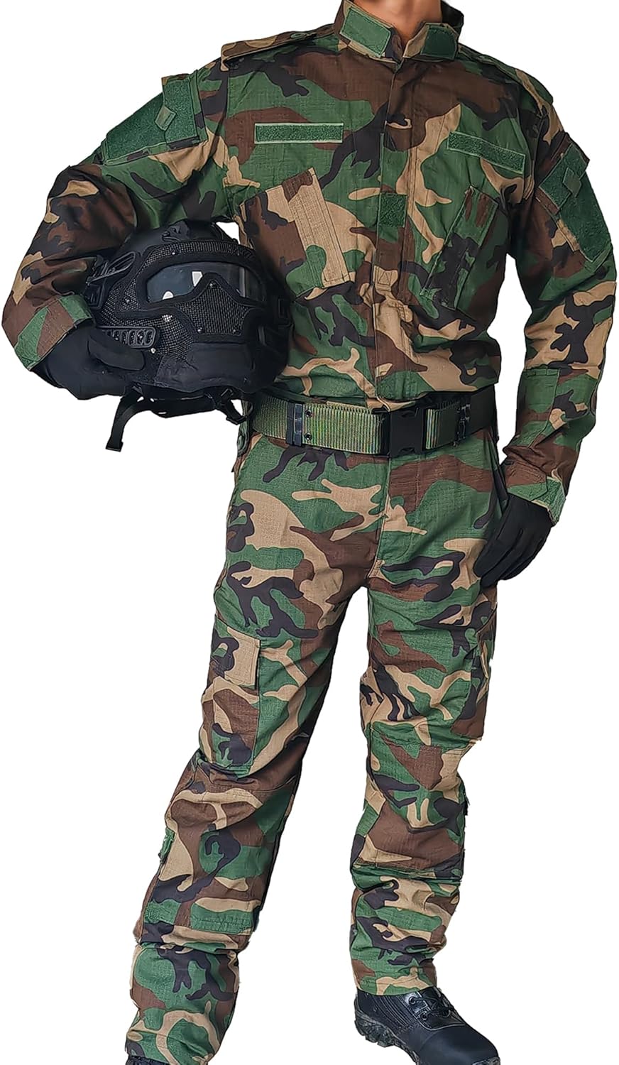 Military Tactical Mens Hunting Combat BDU Uniform Suit Shirt & Pants with Belt MC