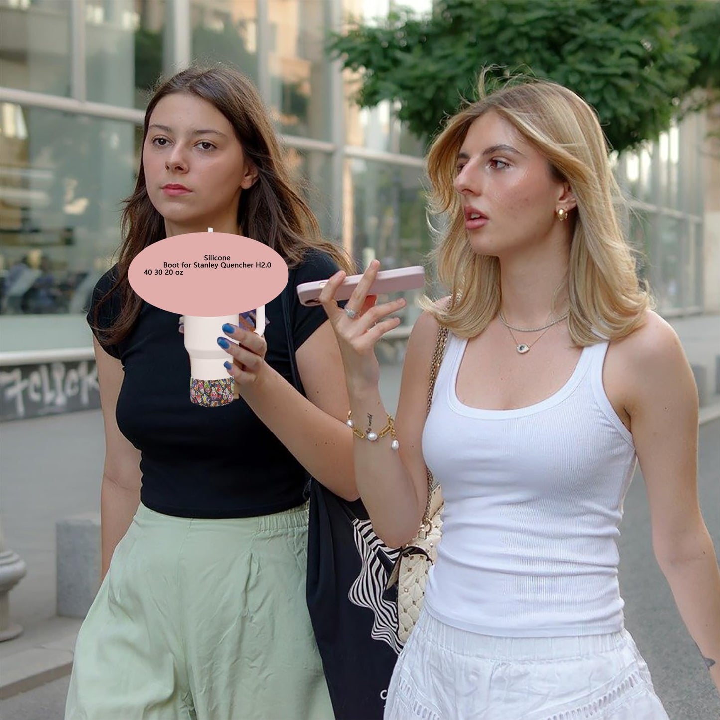 Gliquran Skull Protective Silicone Boot for Stanley Quencher H2.0 40 30 20 oz & IceFlow Flip 30 20 oz,Punk Water Bottle Boots Accessories