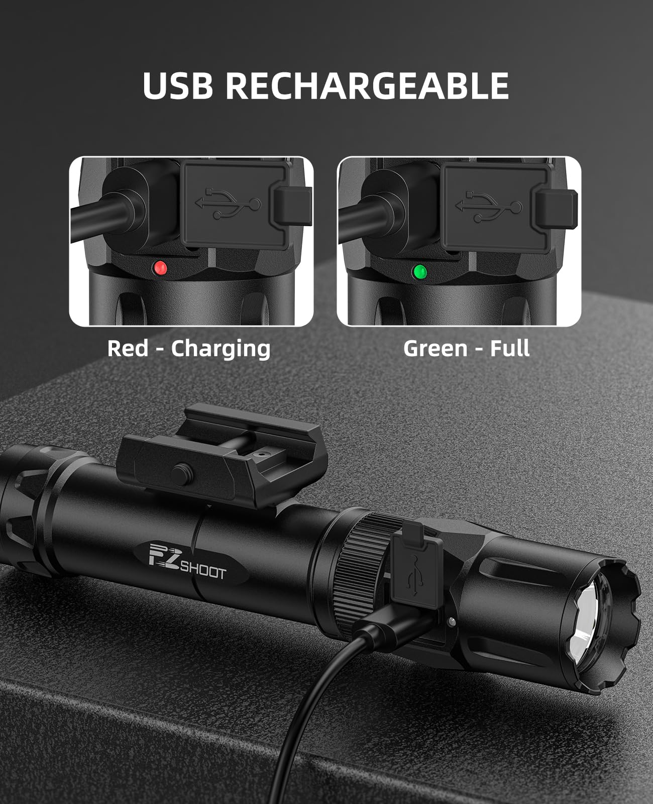EZshoot 2500 Lumens Tactical Laser Light Combo for Rifle Compatible with Picatinny with Magnetic Remote Switch, Ar Light Laser Combo with Strobe Mode, Tactical Flashlight for Home Defense, Hunting