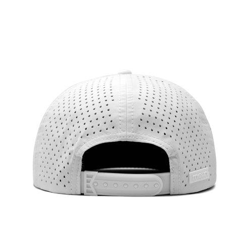 melin Coronado Anchored Hydro, White, Men's Rope Hat, Water-Resistant Fitted Baseball Cap for Men & Women, Golf, Running, or Workout Hat, Medium-Large