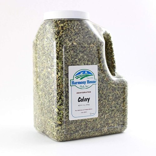 Harmony House Dehydrated Celery, Crosscut – Dried Vegetables For Cooking, Camping, Emergency Supply and More (8 oz, Jar)