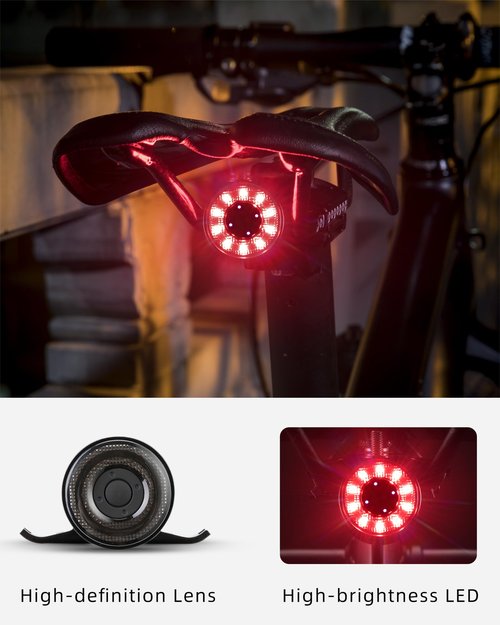 ROCKBROS Bike Tail Light, Rear Bike Light, 5 Modes, Type-C Rechargeable, 1oz Lightweight, IPX5, Aluminum Alloy Bike Taillight for Night Riding