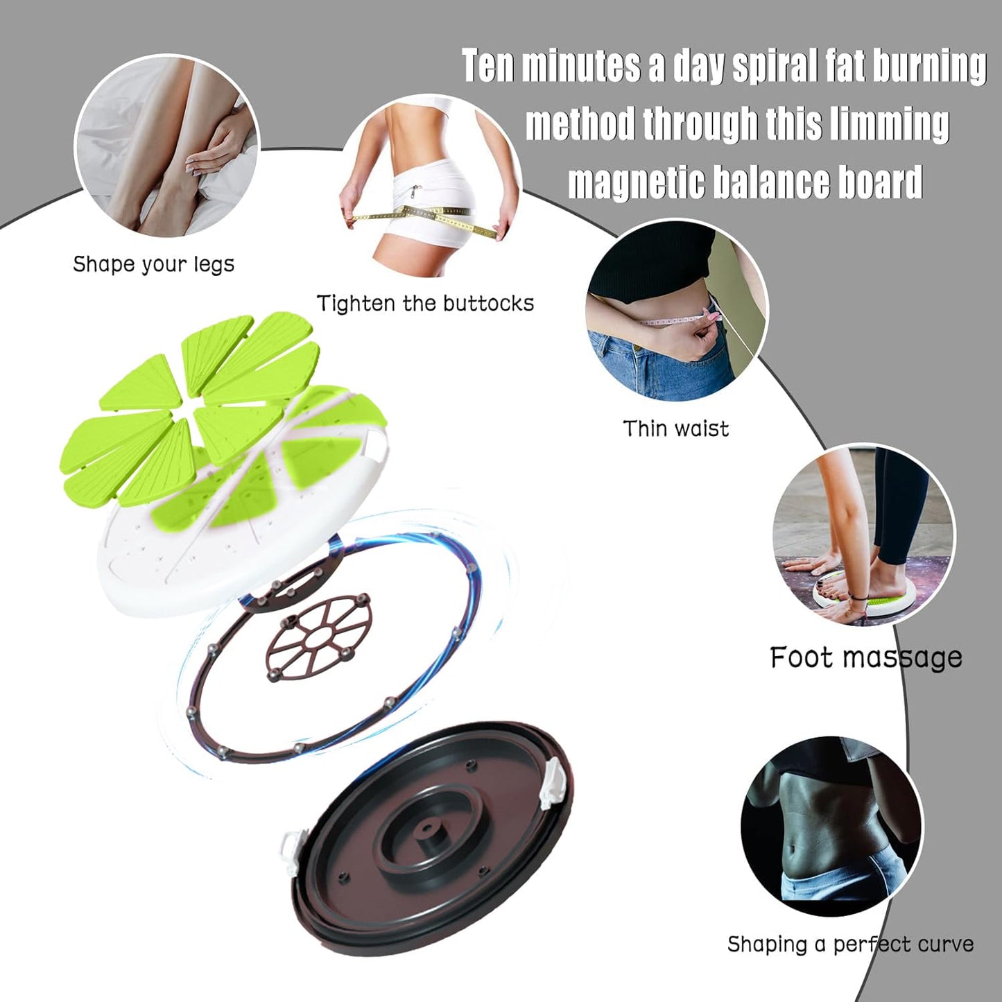 Ab Twist Waist Disc Board,Adjustable Waist Trainer Twisting Disc with Handles,Waist Slimming Balance Rotating Disc with Massage Foot Sole for Slimming Waist Arms Hips and Thighs