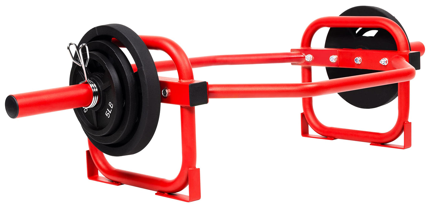 Fitvids Olympic 2-Inch Hex Weight Lifting Trap Bar, 500-Pound Capacity, Red